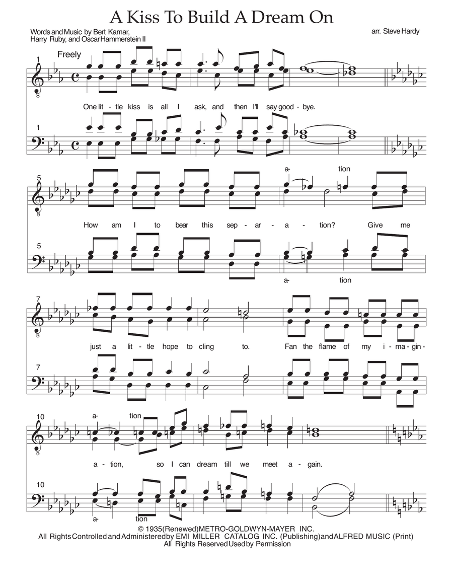 A Kiss To Build A Dream On A Cappella scores gallery preview page 6