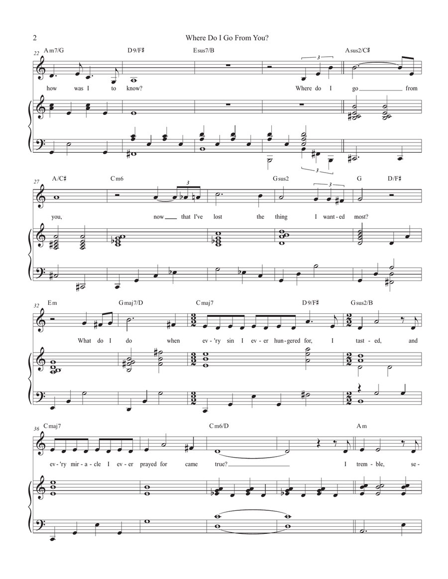 Where Do I Go From You Where Do I Go From You Piano, Vocal scores gallery preview page 2