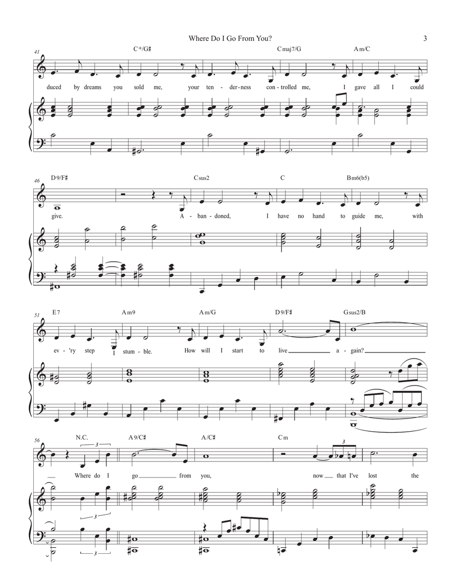 Where Do I Go From You Where Do I Go From You Piano, Vocal scores gallery preview page 3
