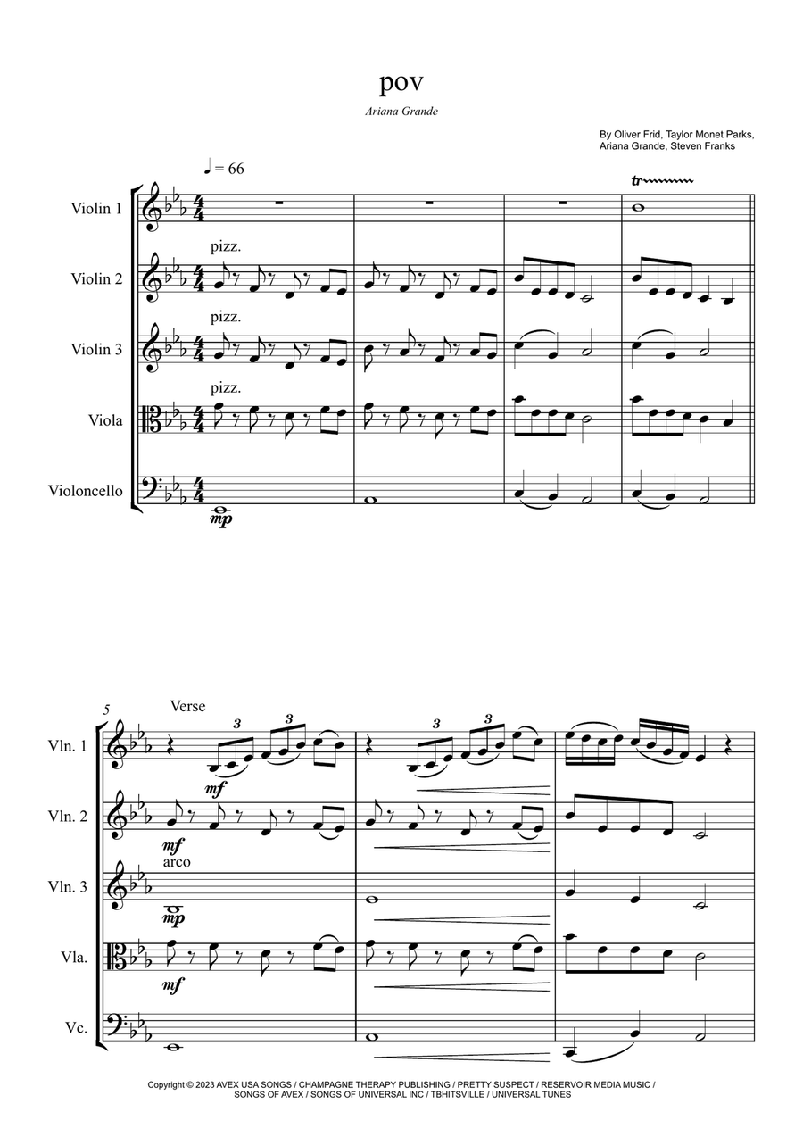 Pov Pov String Quartet scores gallery preview page 1