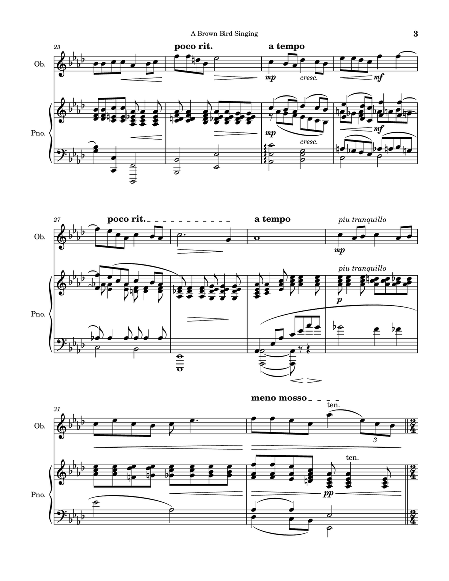 A Brown Bird Singing (Haydn Wood). Piano scores gallery preview page 3