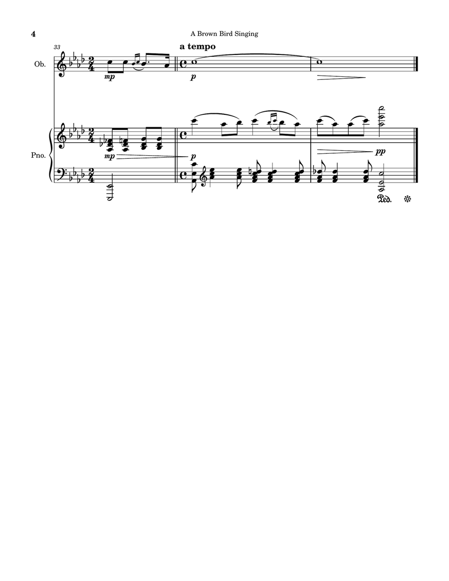 A Brown Bird Singing (Haydn Wood). Piano scores gallery preview page 4
