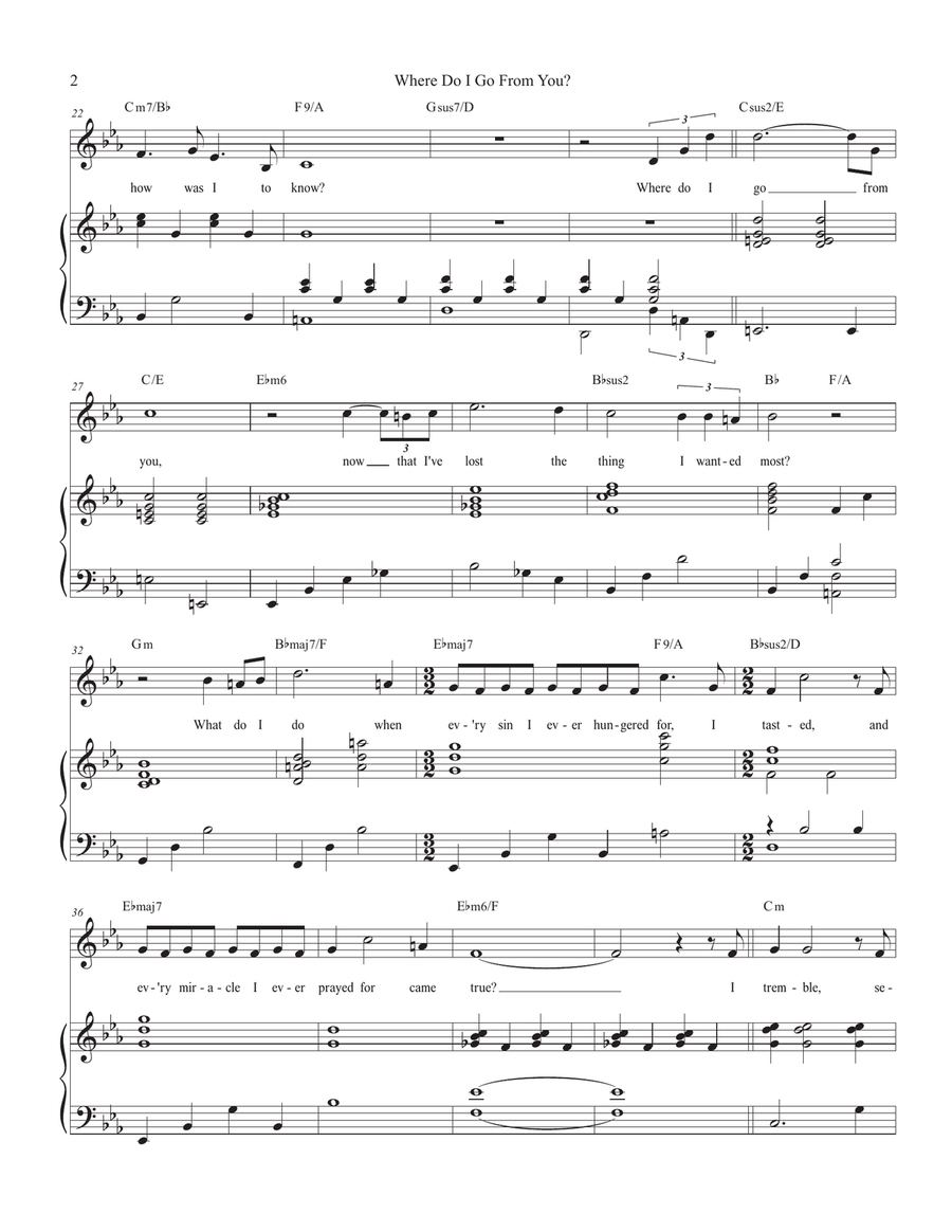 Where Do I Go From You Where Do I Go From You Piano, Vocal scores gallery preview page 2