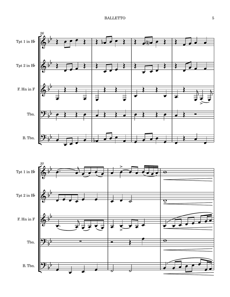 BALLETTO (from Ancient Aires & Dances, Suite 1) 1917 Brass Ensemble scores gallery preview page 5