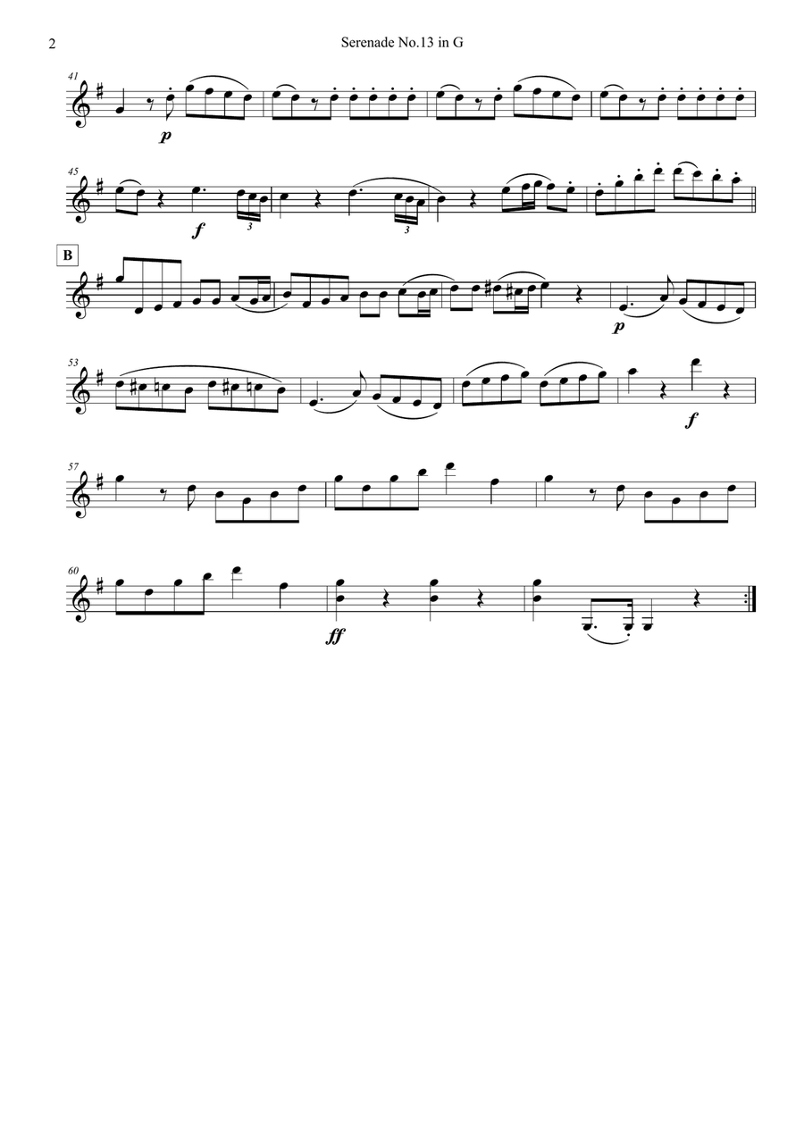 Eine kleine Nachtmusik (Mozart)-Easy & Short String Quartet String Quartet scores gallery preview page 6