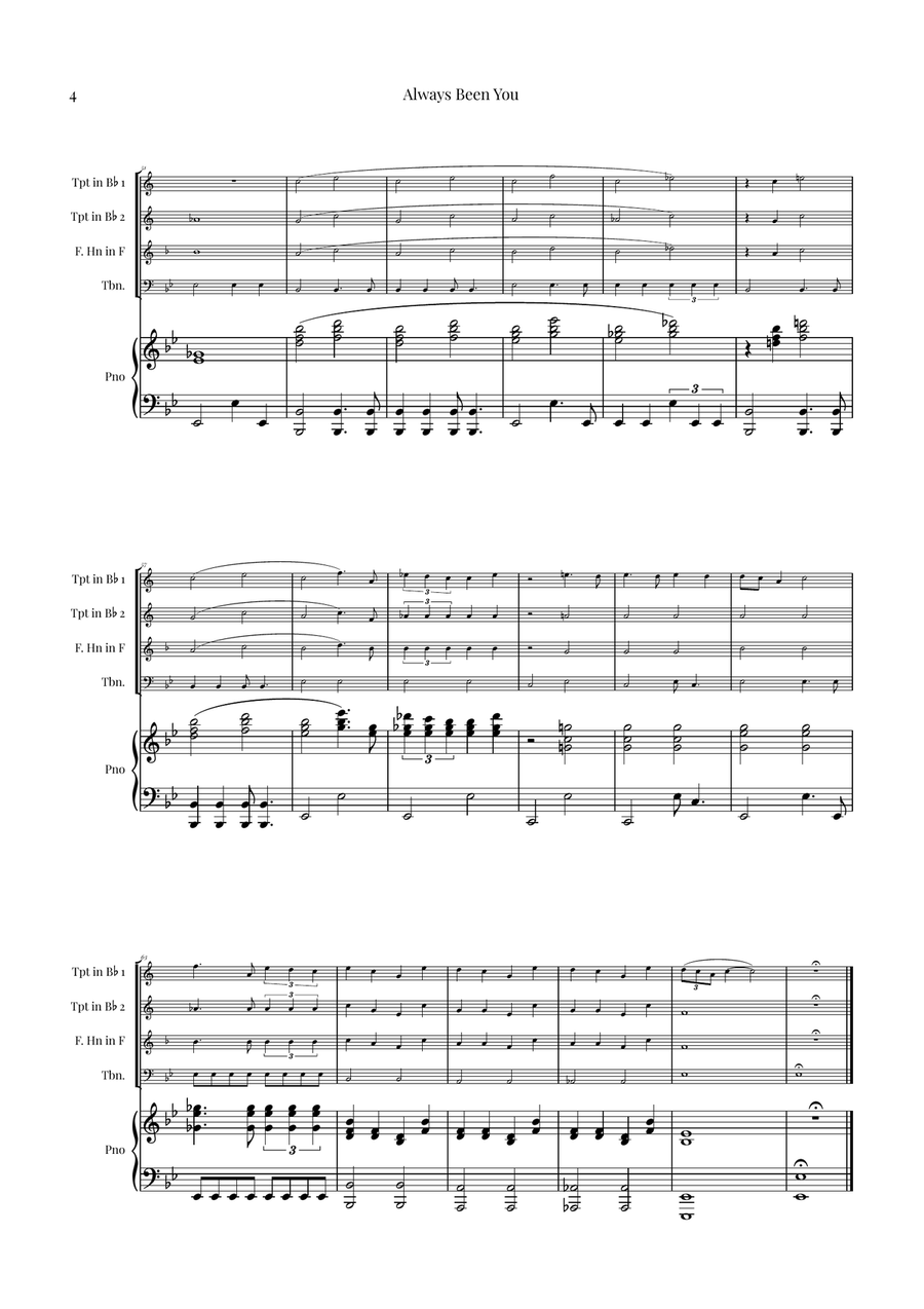 Always Been You Brass Quartet scores gallery preview page 4