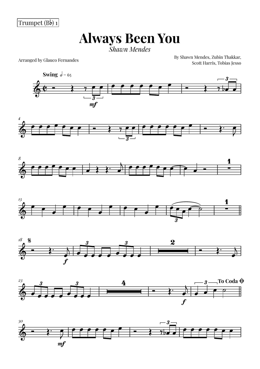 Always Been You Brass Quartet scores gallery preview page 4