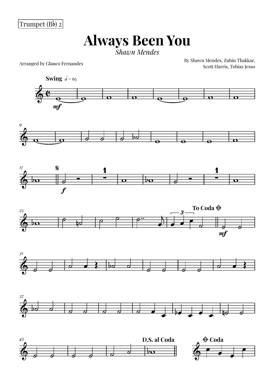Always Been You Brass Quartet scores gallery preview page 6