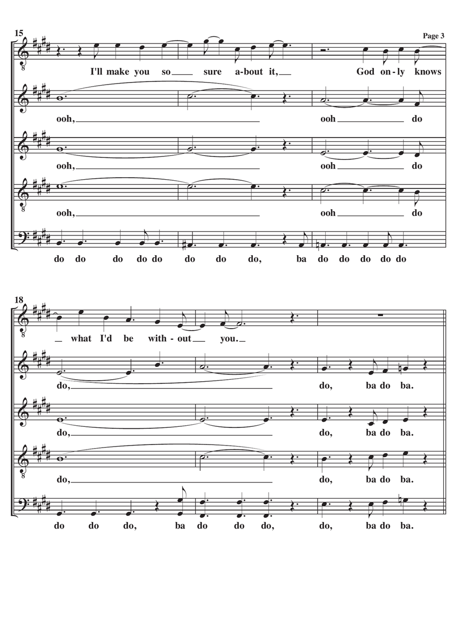 God Only Knows God Only Knows 4-Part scores gallery preview page 3