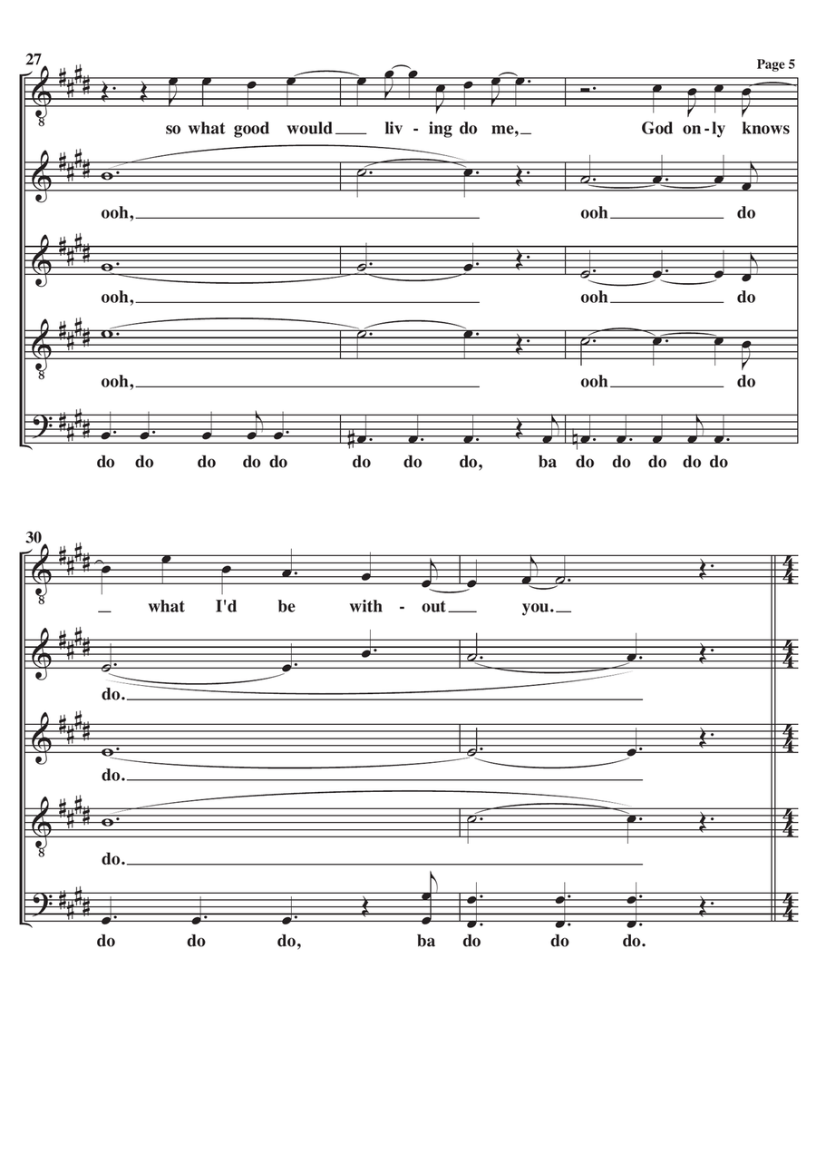 God Only Knows God Only Knows 4-Part scores gallery preview page 5
