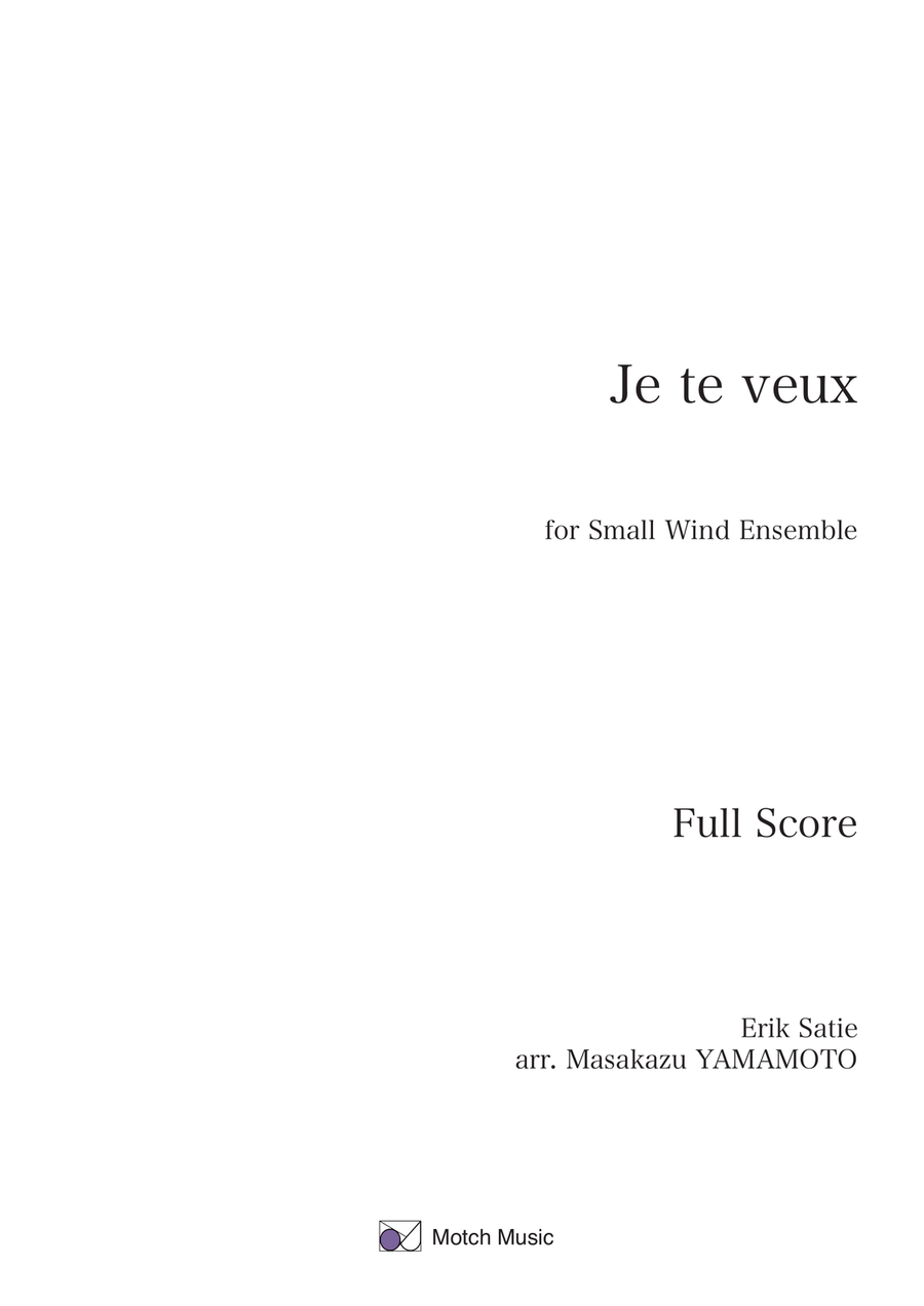 Je te veux [Arrangement for small concert band] - Score Only Concert Band scores gallery preview page 1