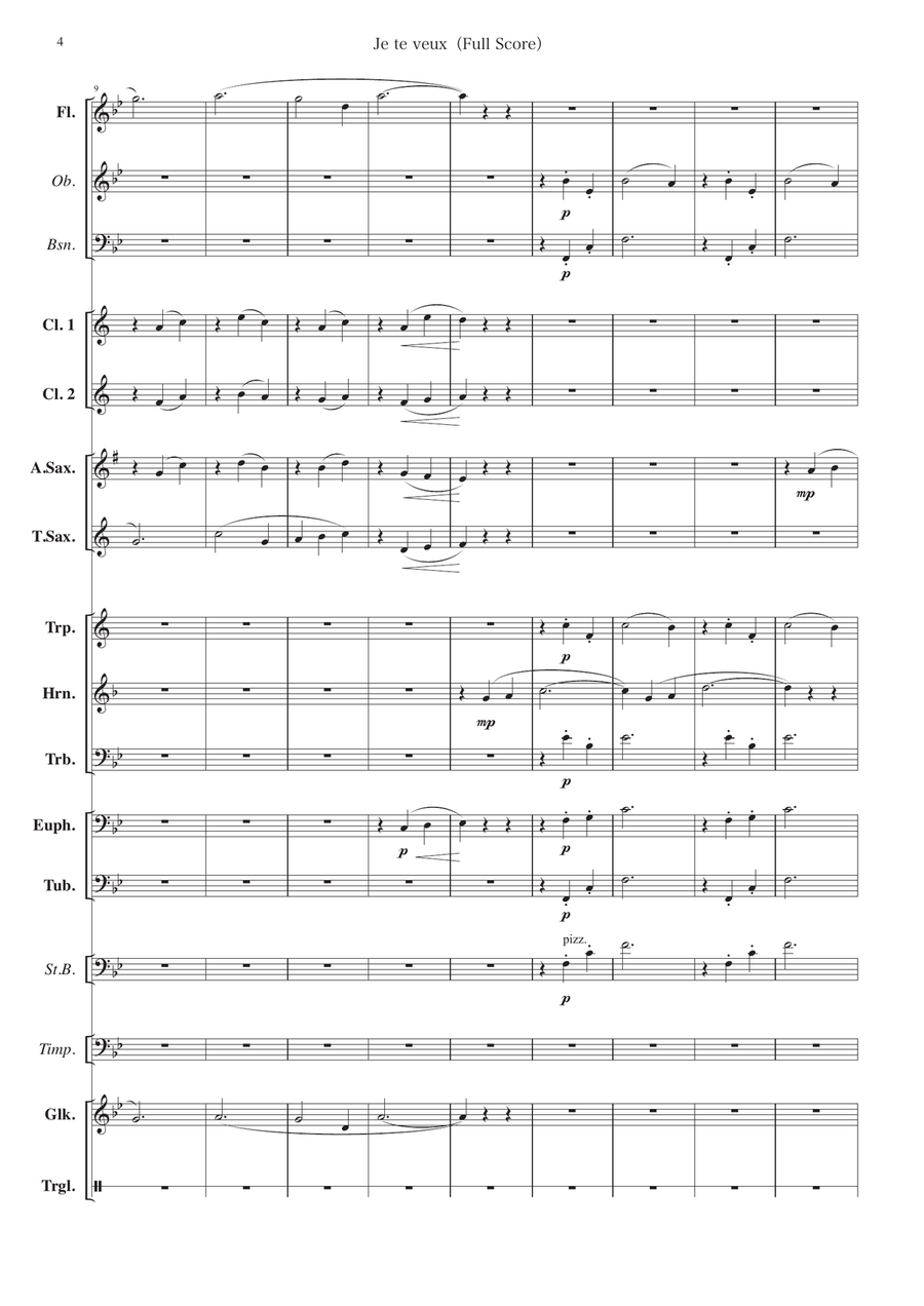 Je te veux [Arrangement for small concert band] - Score Only Concert Band scores gallery preview page 4