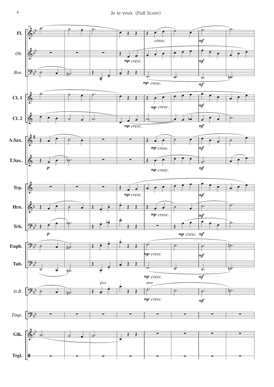 Je te veux [Arrangement for small concert band] - Score Only Concert Band scores gallery preview page 6