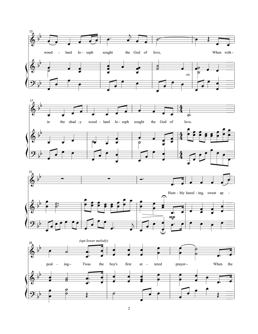 Joseph Smith's First Prayer_tune Come Thou Fount Piano, Vocal scores gallery preview page 3