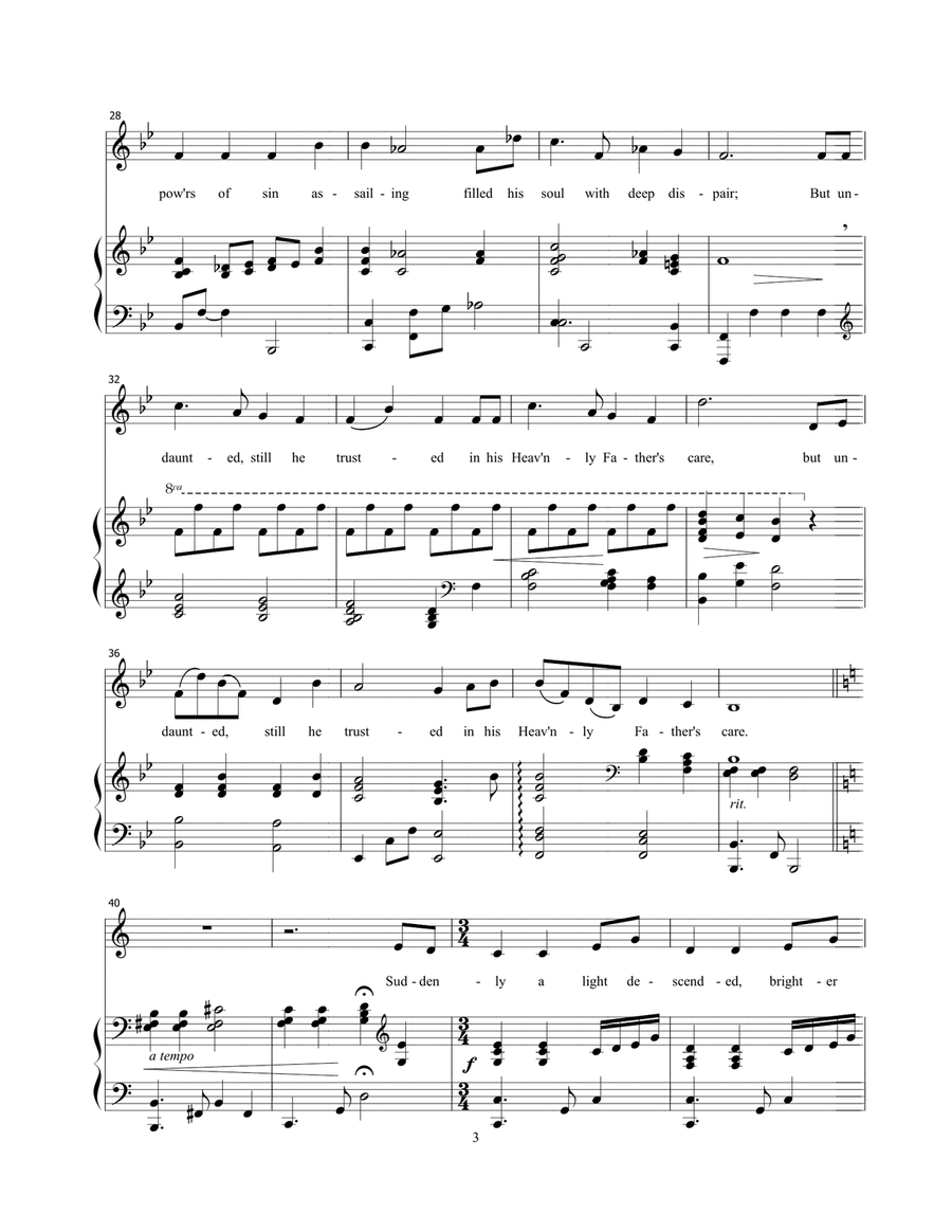 Joseph Smith's First Prayer_tune Come Thou Fount Piano, Vocal scores gallery preview page 4