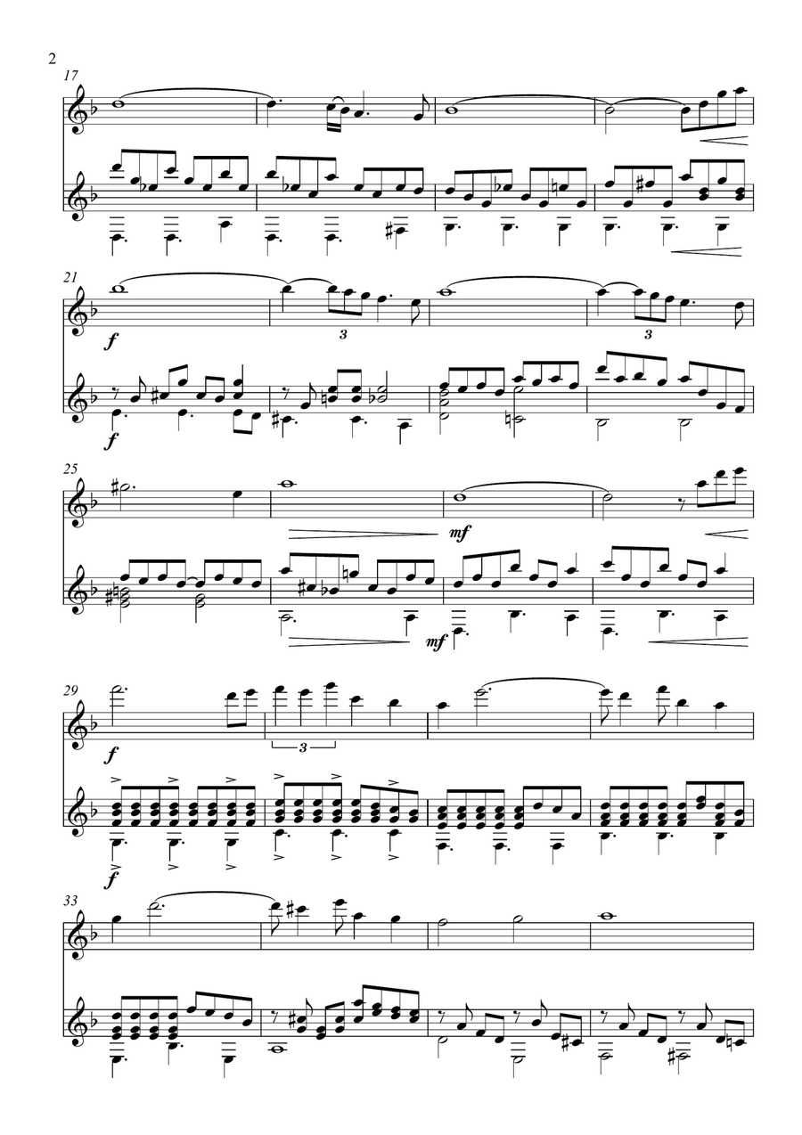 Oblivion - Flute or Violin & Guitar Flute scores gallery preview page 2