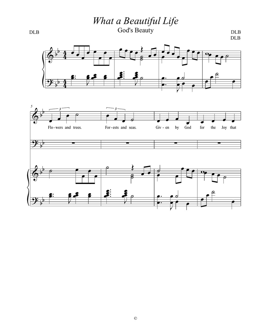 Beautiful World Beautiful World Unison Choir scores gallery preview page 1