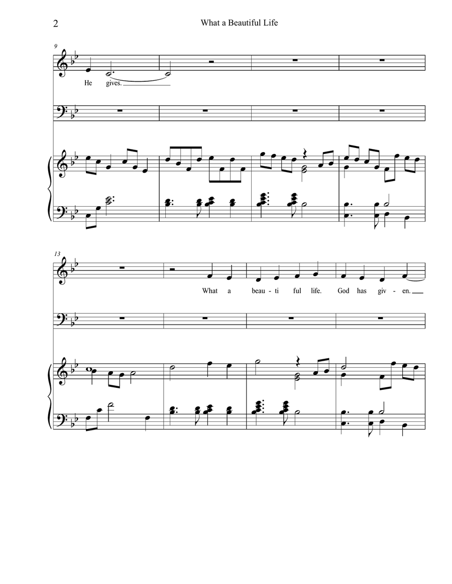 Beautiful World Beautiful World Unison Choir scores gallery preview page 2