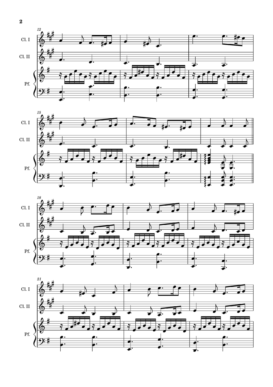 Greensleeves - Clarinet Duet and Piano. Score and Parts. Clarinet Duet scores gallery preview page 2