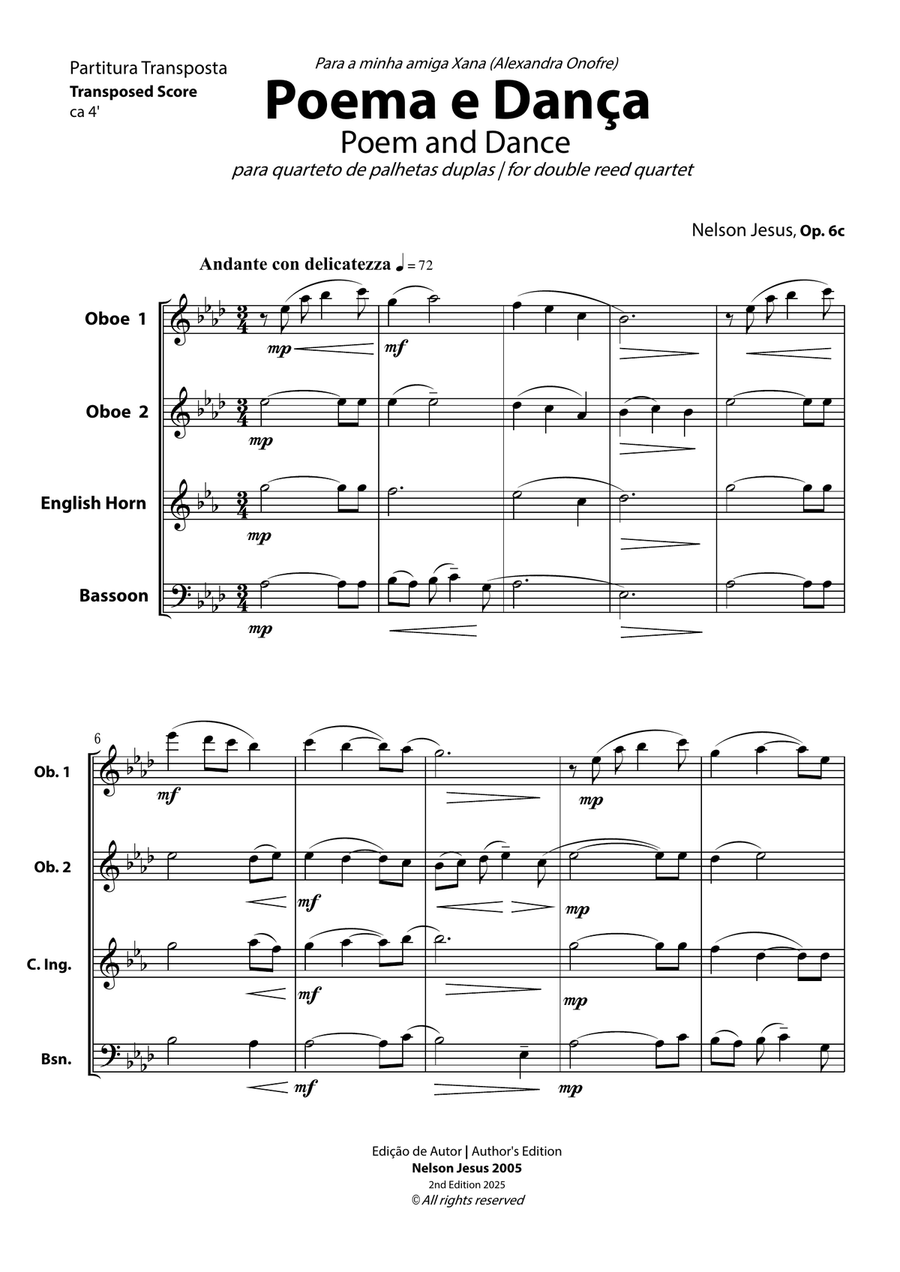 Poem and Danse, Op. 6c Woodwind Quartet scores gallery preview page 5
