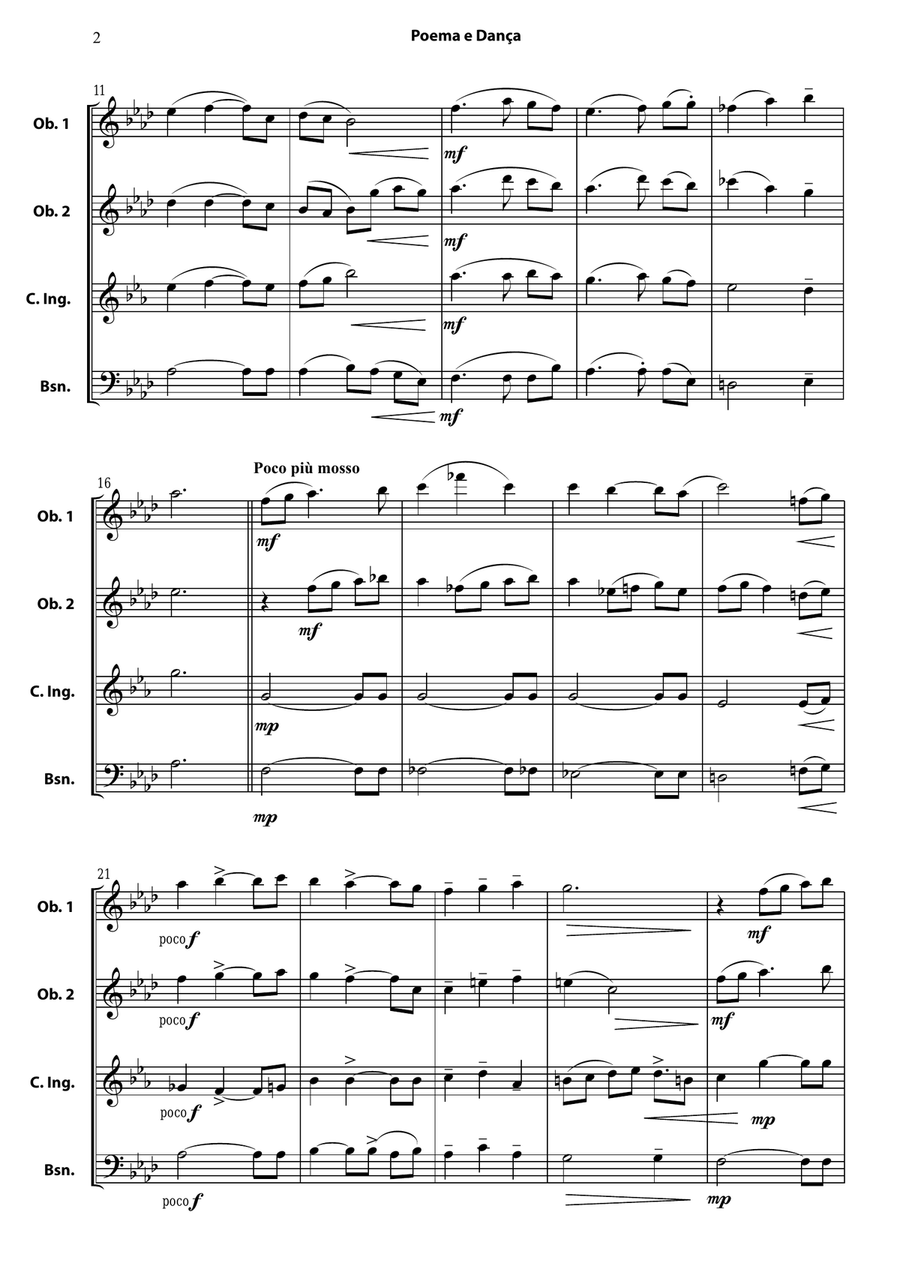 Poem and Danse, Op. 6c Woodwind Quartet scores gallery preview page 6