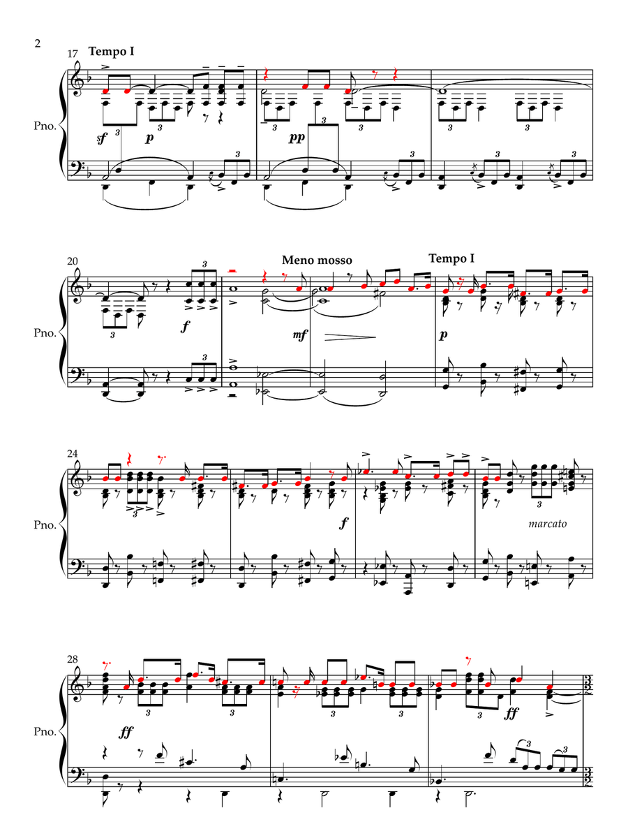 Rachmaninoff Song - Fate Op 21 No 1 arranged for Piano solo by Neil Crossland Piano Solo scores gallery preview page 4