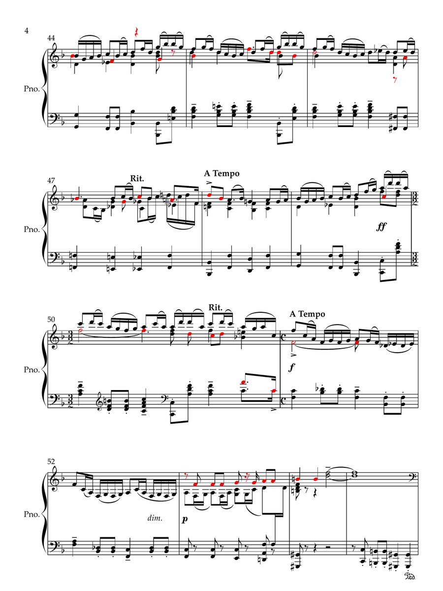 Rachmaninoff Song - Fate Op 21 No 1 arranged for Piano solo by Neil Crossland Piano Solo scores gallery preview page 6