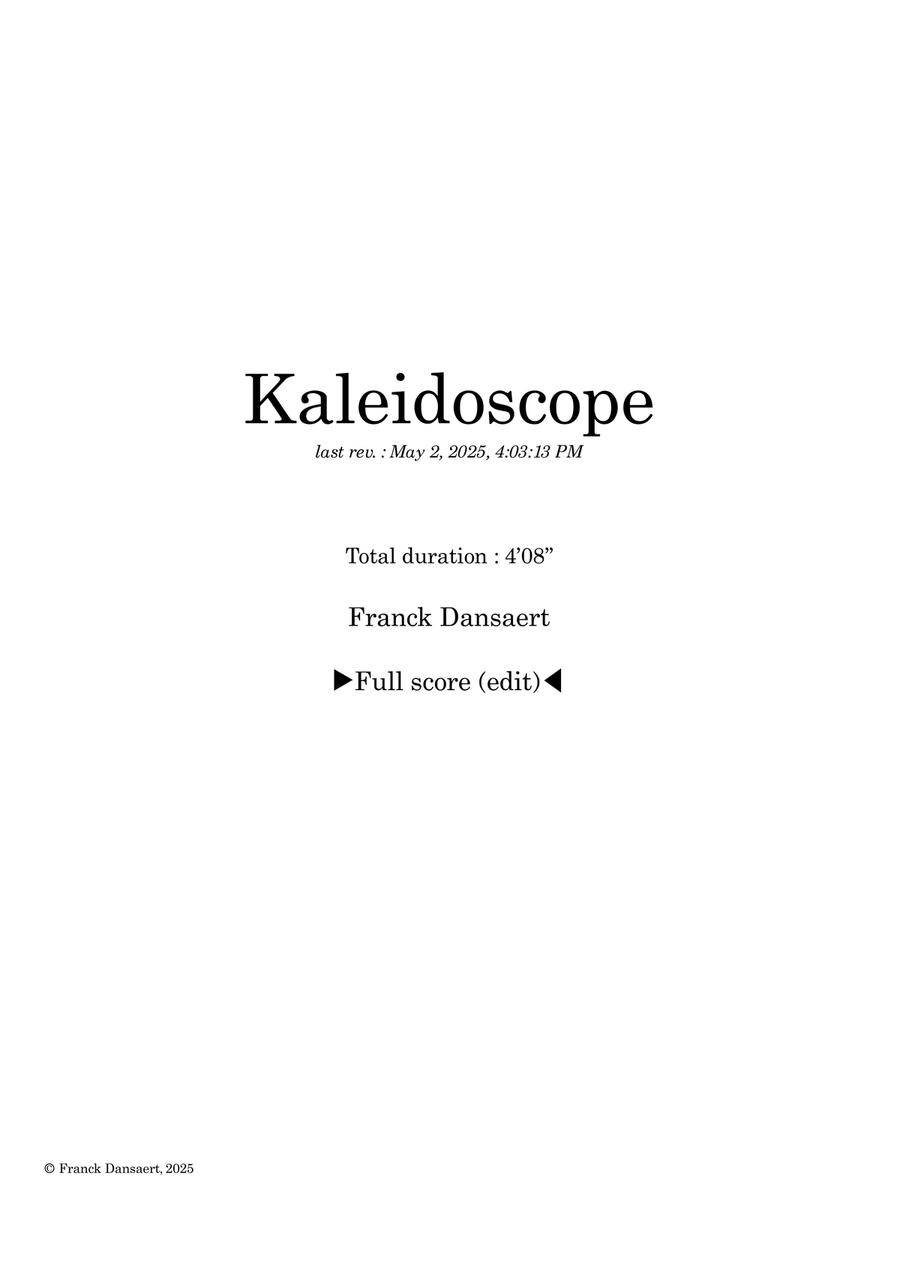 Kaleidoscope - Score Only Full Orchestra scores gallery preview page 1
