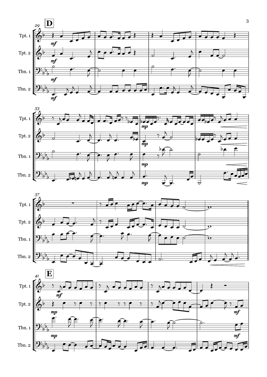 Man In The Mirror Man In The Mirror Brass Quartet scores gallery preview page 3