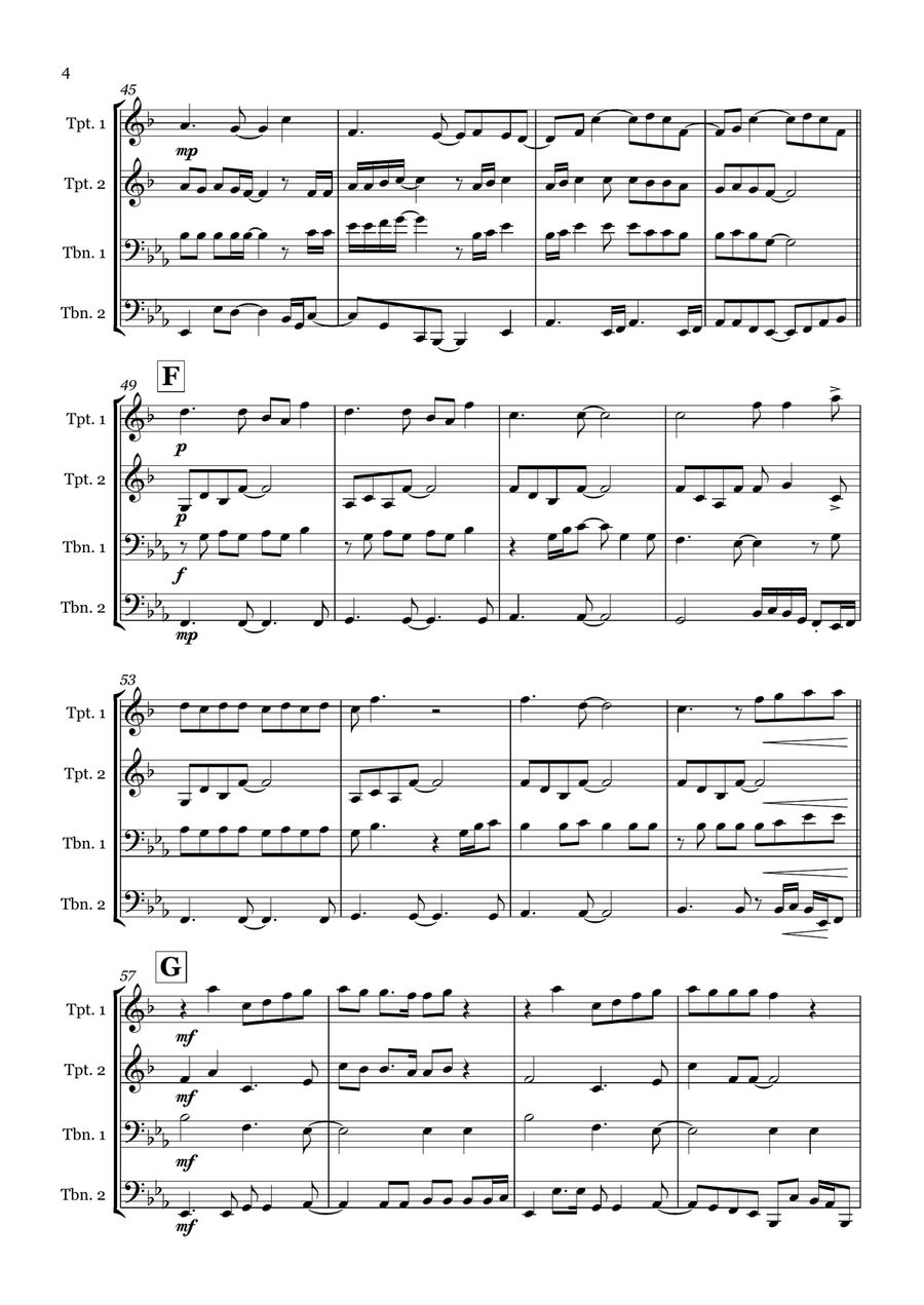 Man In The Mirror Man In The Mirror Brass Quartet scores gallery preview page 4