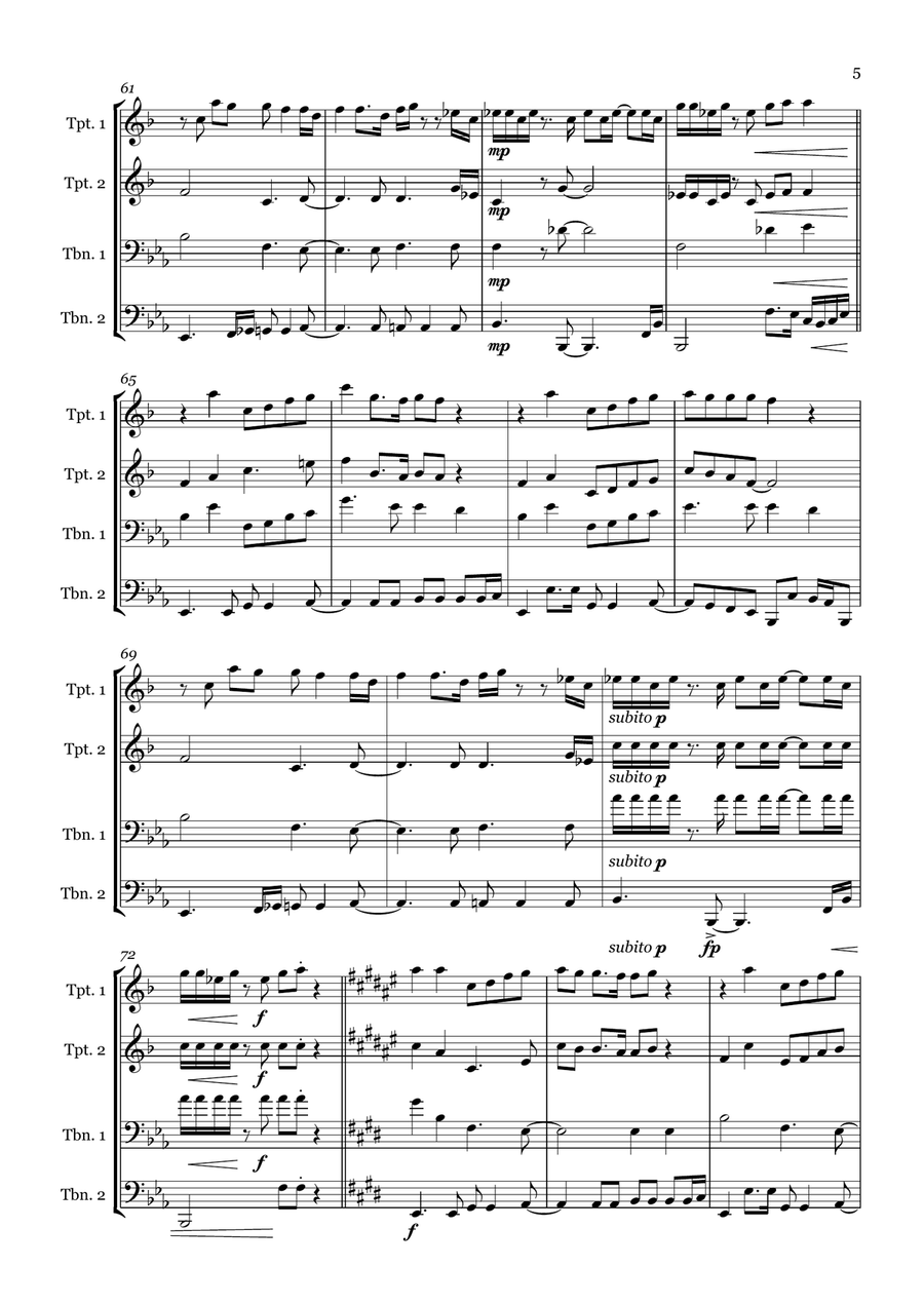 Man In The Mirror Man In The Mirror Brass Quartet scores gallery preview page 5