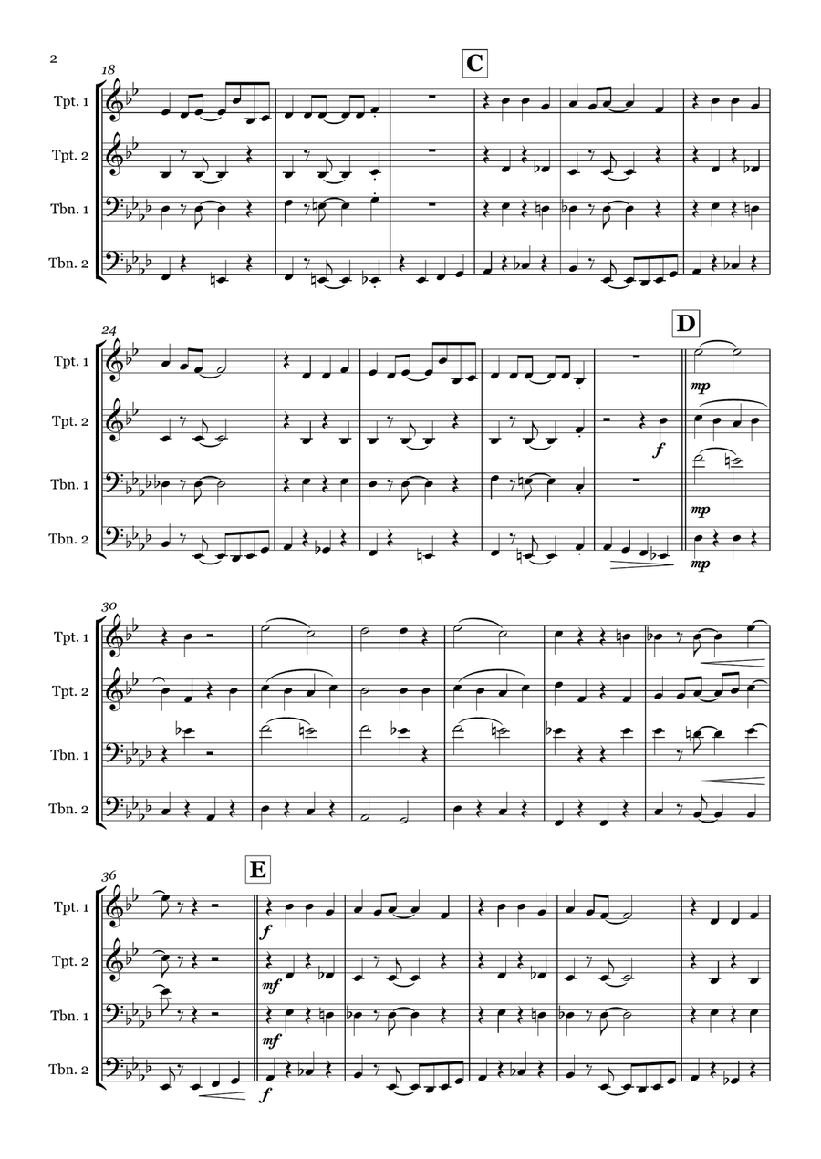 The Muppet Show Theme The Muppet Show Theme Brass Quartet scores gallery preview page 2