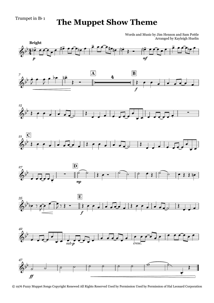 The Muppet Show Theme The Muppet Show Theme Brass Quartet scores gallery preview page 4