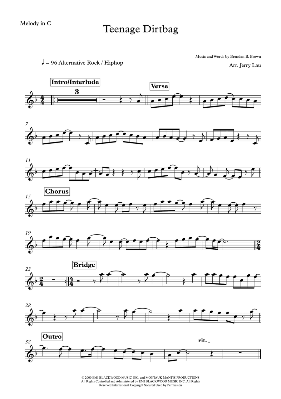 Teenage Dirtbag Large Ensemble scores gallery preview page 2
