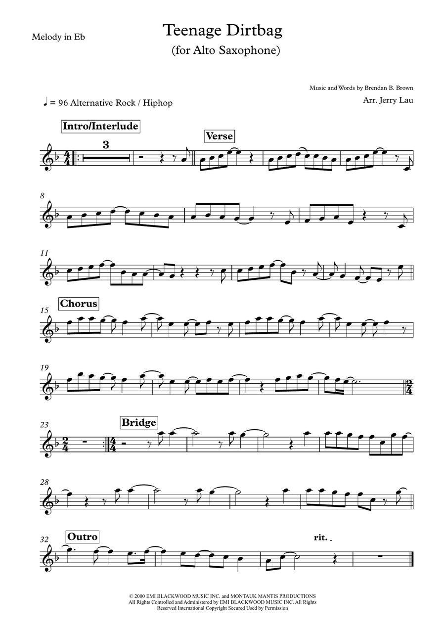 Teenage Dirtbag Large Ensemble scores gallery preview page 3