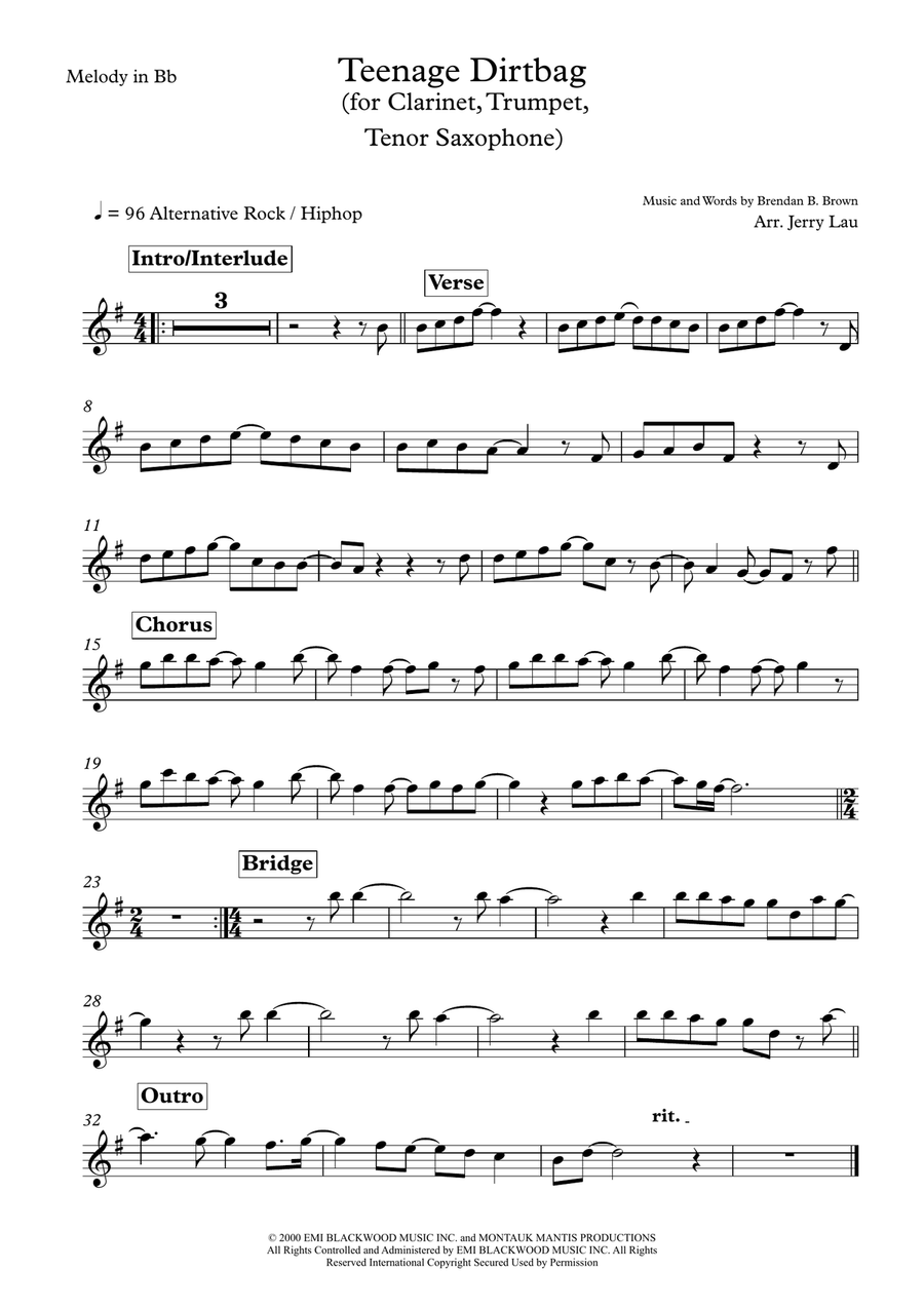 Teenage Dirtbag Large Ensemble scores gallery preview page 4