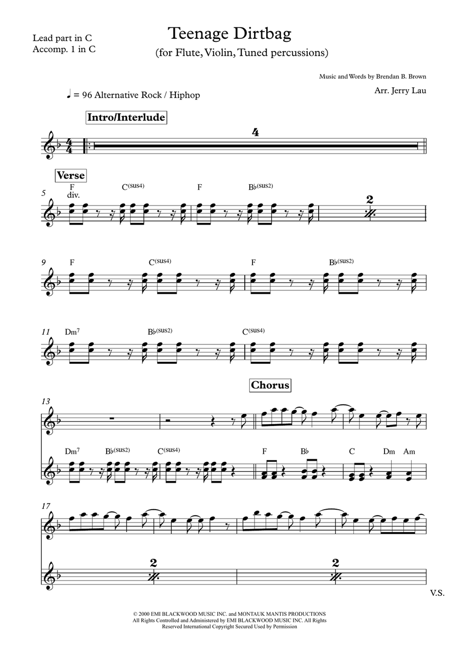 Teenage Dirtbag Large Ensemble scores gallery preview page 5