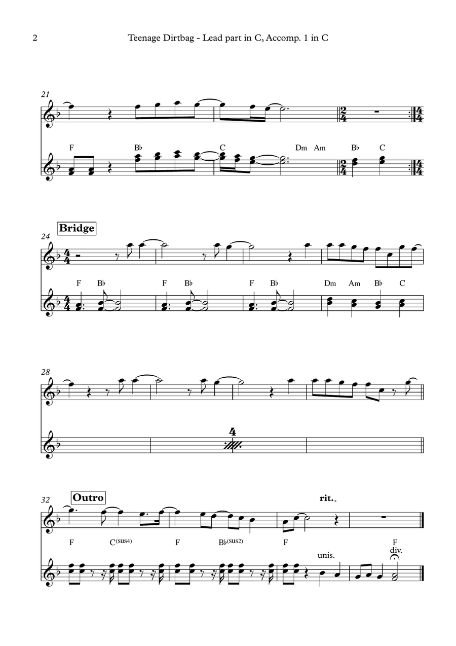 Teenage Dirtbag Large Ensemble scores gallery preview page 6
