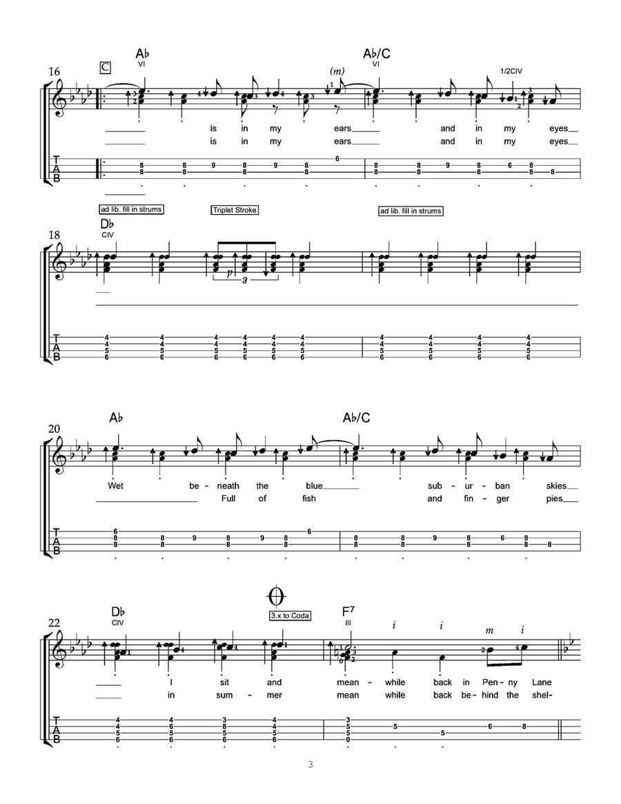 Penny Lane Penny Lane Ukulele scores gallery preview page 4
