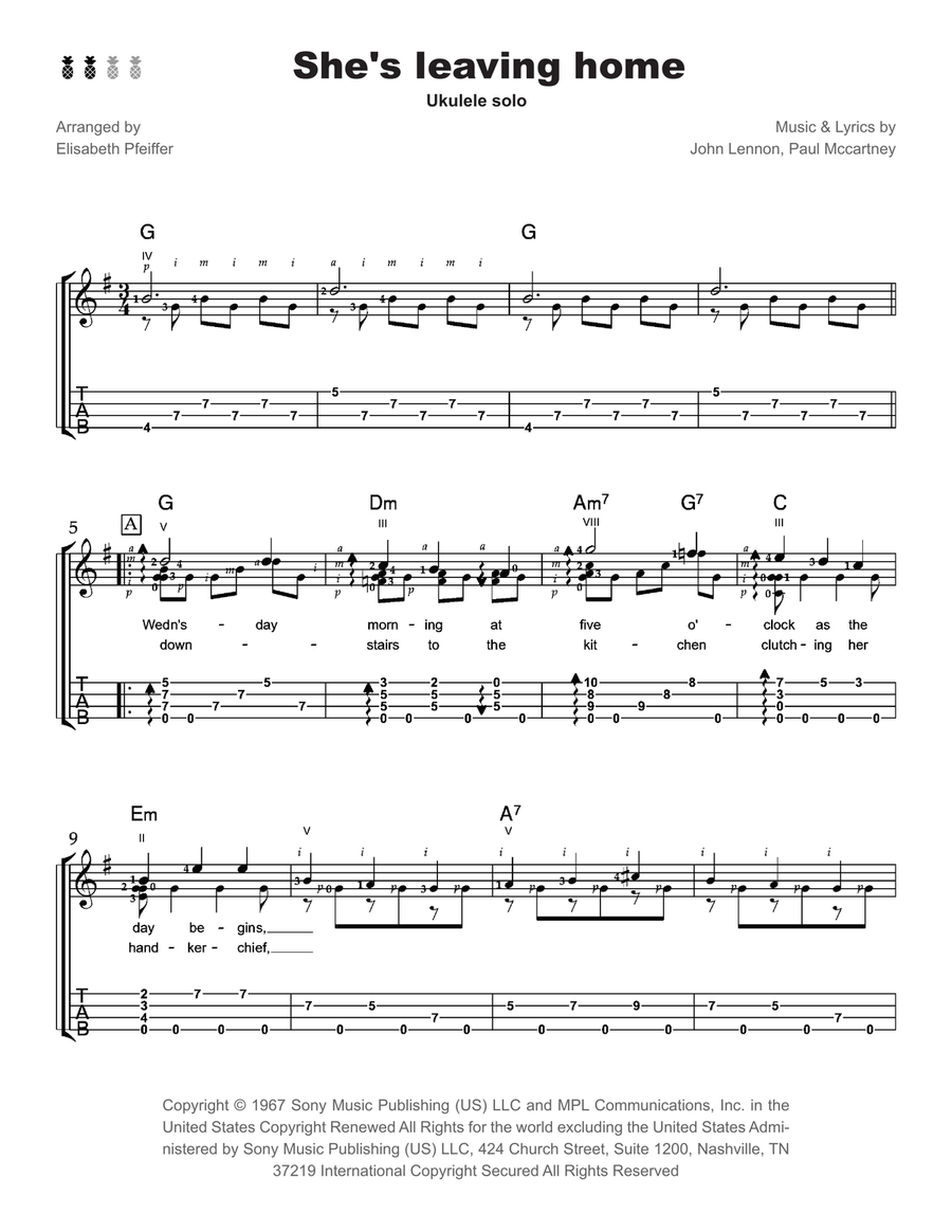 She's Leaving Home She's Leaving Home Ukulele scores gallery preview page 2