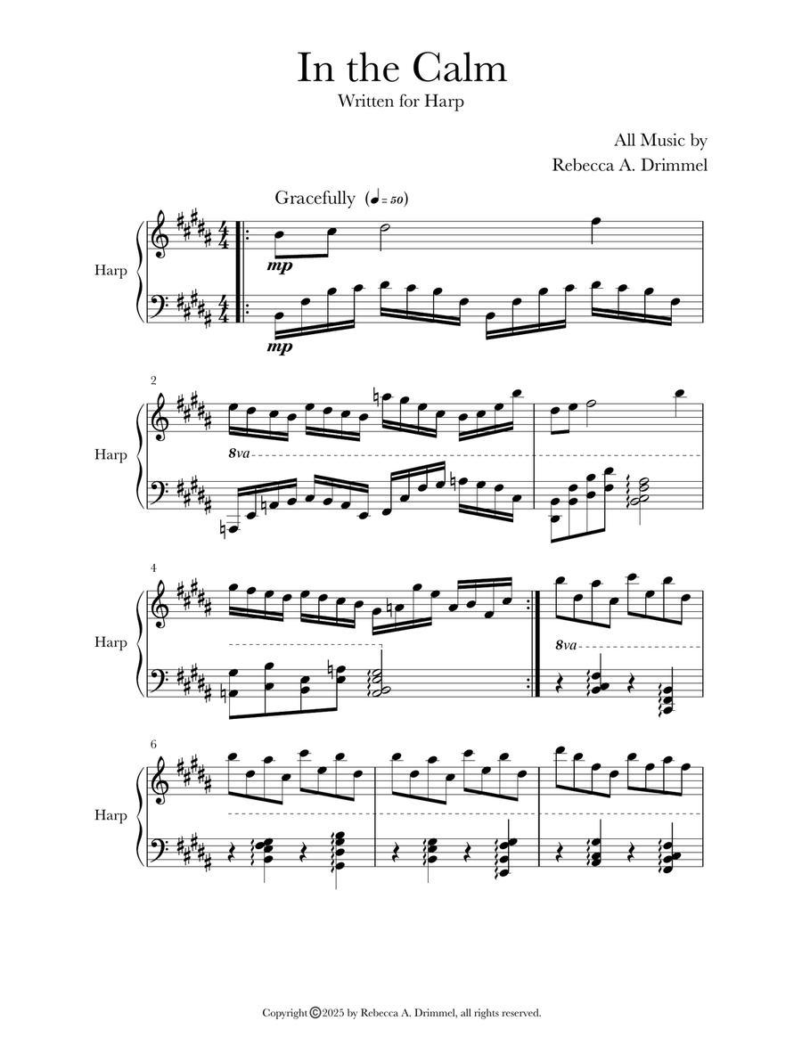 In the Calm In the Calm Celtic Harp scores gallery preview page 1