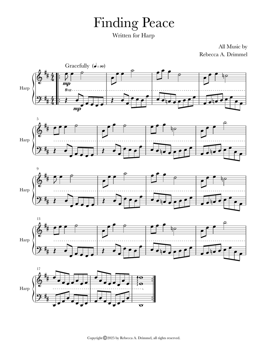 Finding peace Finding peace Celtic Harp scores gallery preview page 1