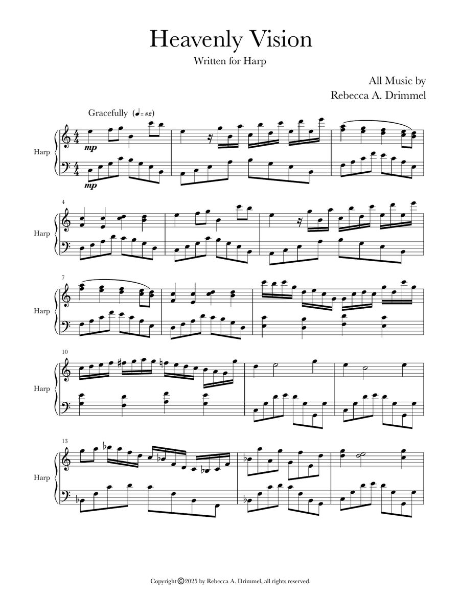 Heavenly Vision Heavenly Vision Celtic Harp scores gallery preview page 1