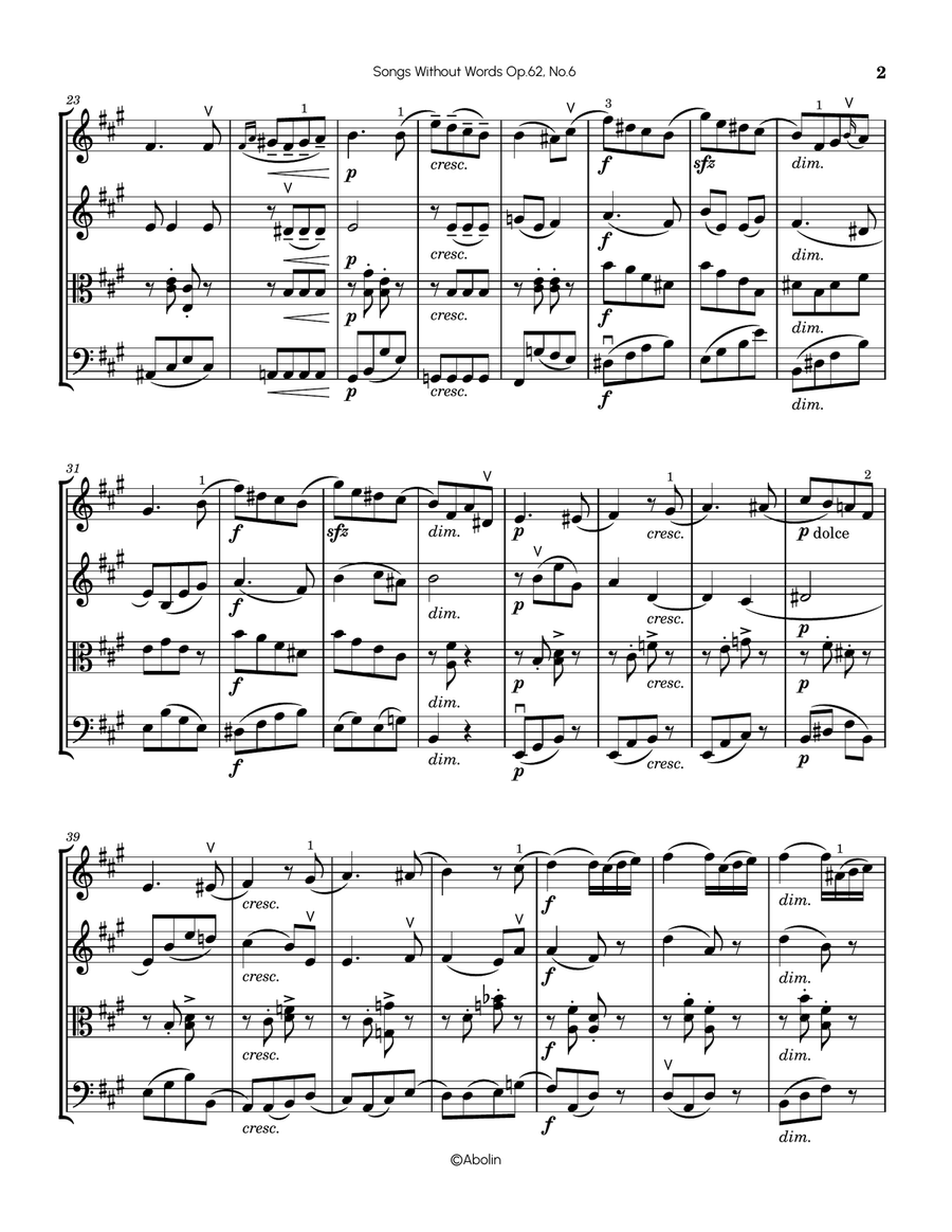 Mendelssohn: Lieder ohne Worte (Songs Without Words), Op.62, No.6, 