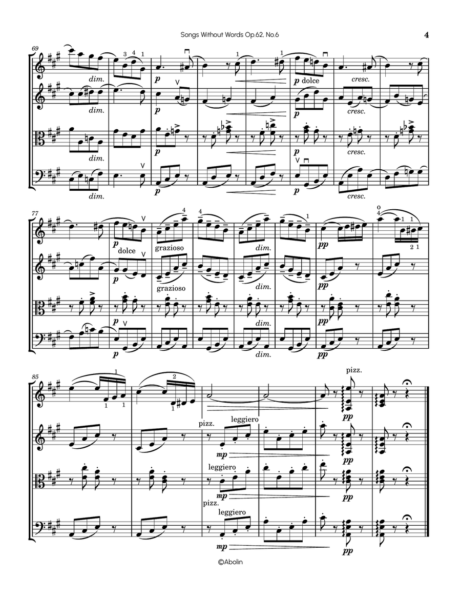 Mendelssohn: Lieder ohne Worte (Songs Without Words), Op.62, No.6, 