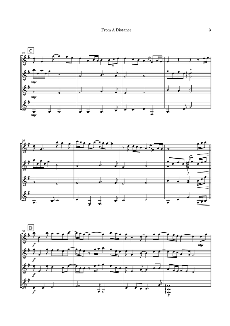 From A Distance Guitar Ensemble scores gallery preview page 6