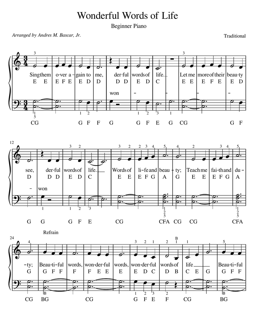 Wonderful Words of Life Wonderful Words of Life A Cappella scores gallery preview page 1