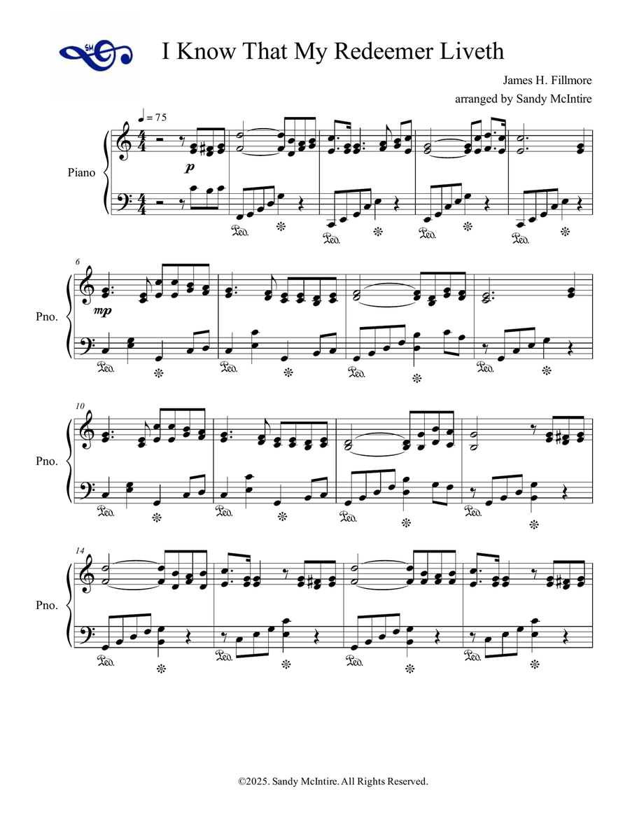 I Know That My Redeemer Liveth Piano Solo scores gallery preview page 2