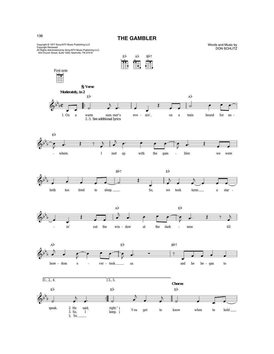 The Gambler The Gambler Mandolin scores gallery preview page 1