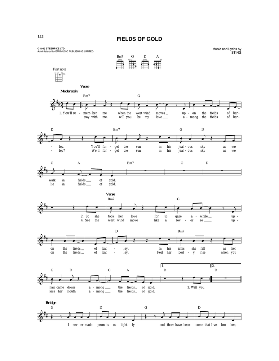 Fields Of Gold Fields Of Gold Mandolin scores gallery preview page 1